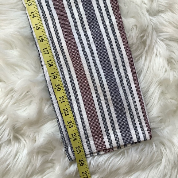 Free People Mod Linen Blend Boho Striped Trouser Pants 8 - Picture 8 of 9